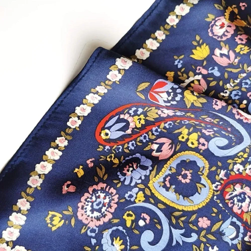Spring Flowers Mulberry Silk Neck Scarf